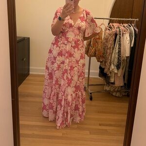 Floral Pink Maxi Dress